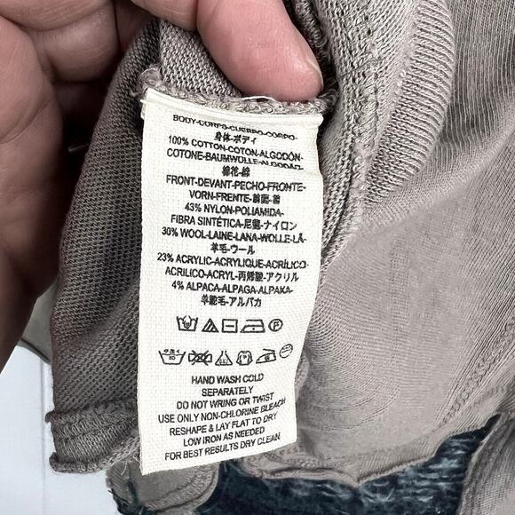 We The Free Free People Henley With Soft Sweater Detailing in Front SZ M - Picture 7 of 7